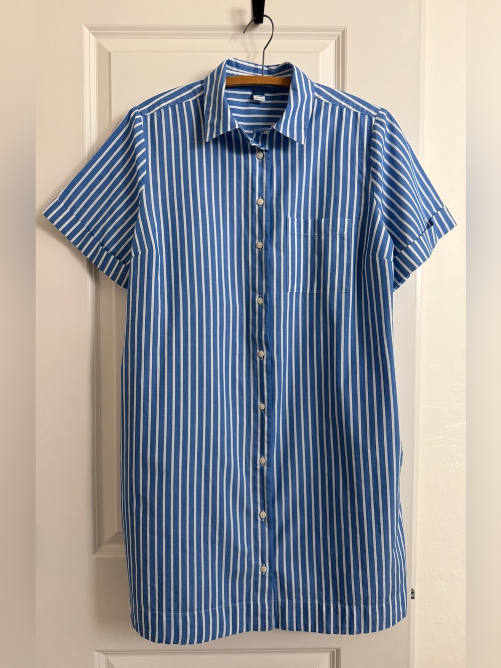 Old Navy classic striped preppy short sleeve shirtdress button up pockets